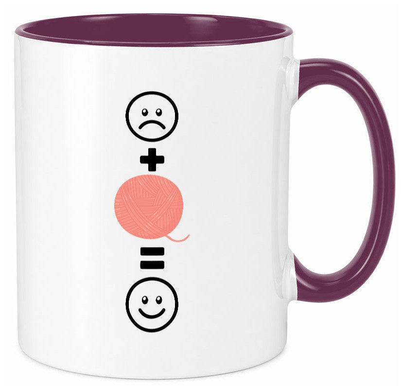 Wolle | Häkeln |Glücklich Geschenk Humor Geschenkidee lustiger Spruch Tasse