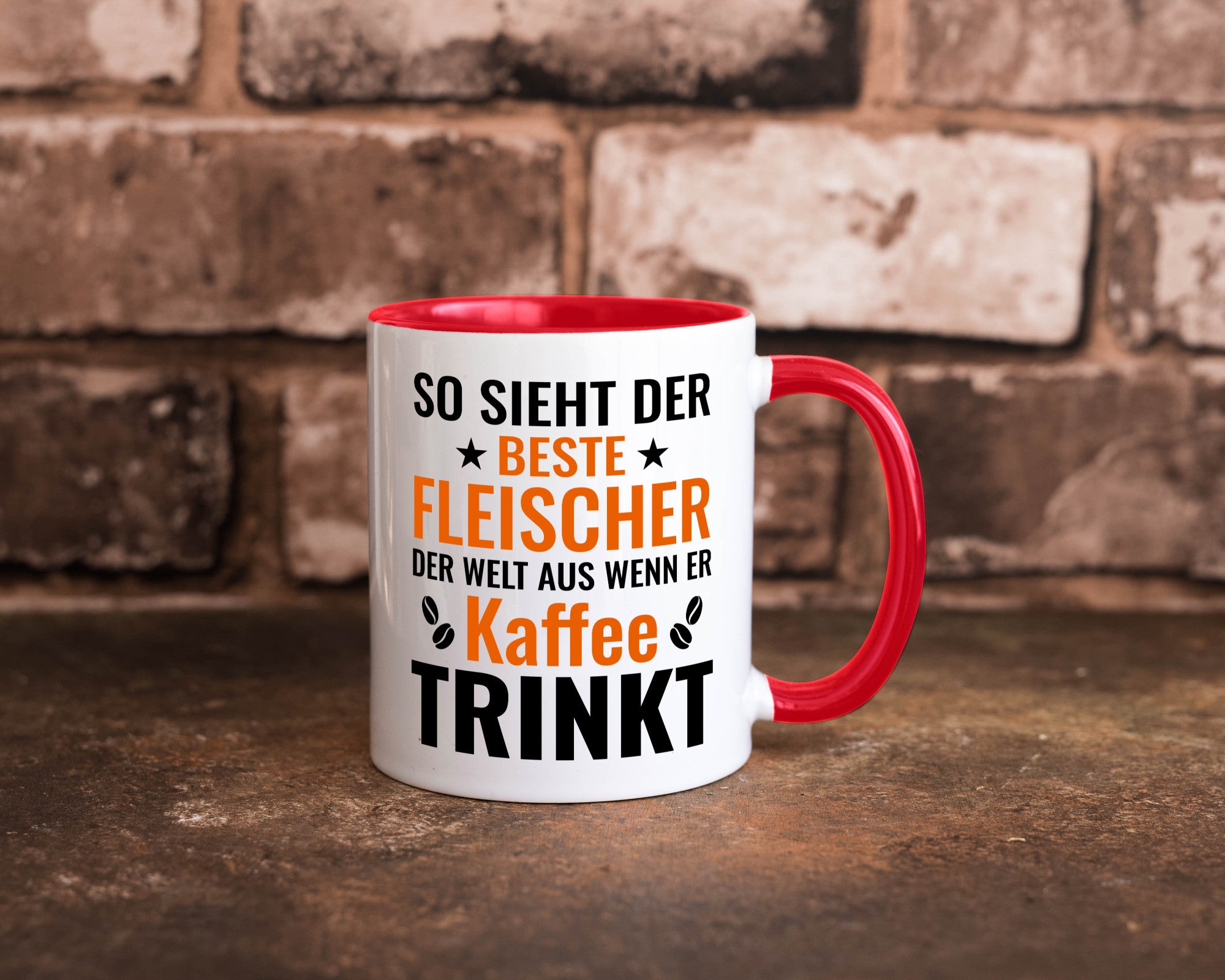 Kaffee trinkt: Fleischer | Schlachterei Humor Geschenkidee Tasse