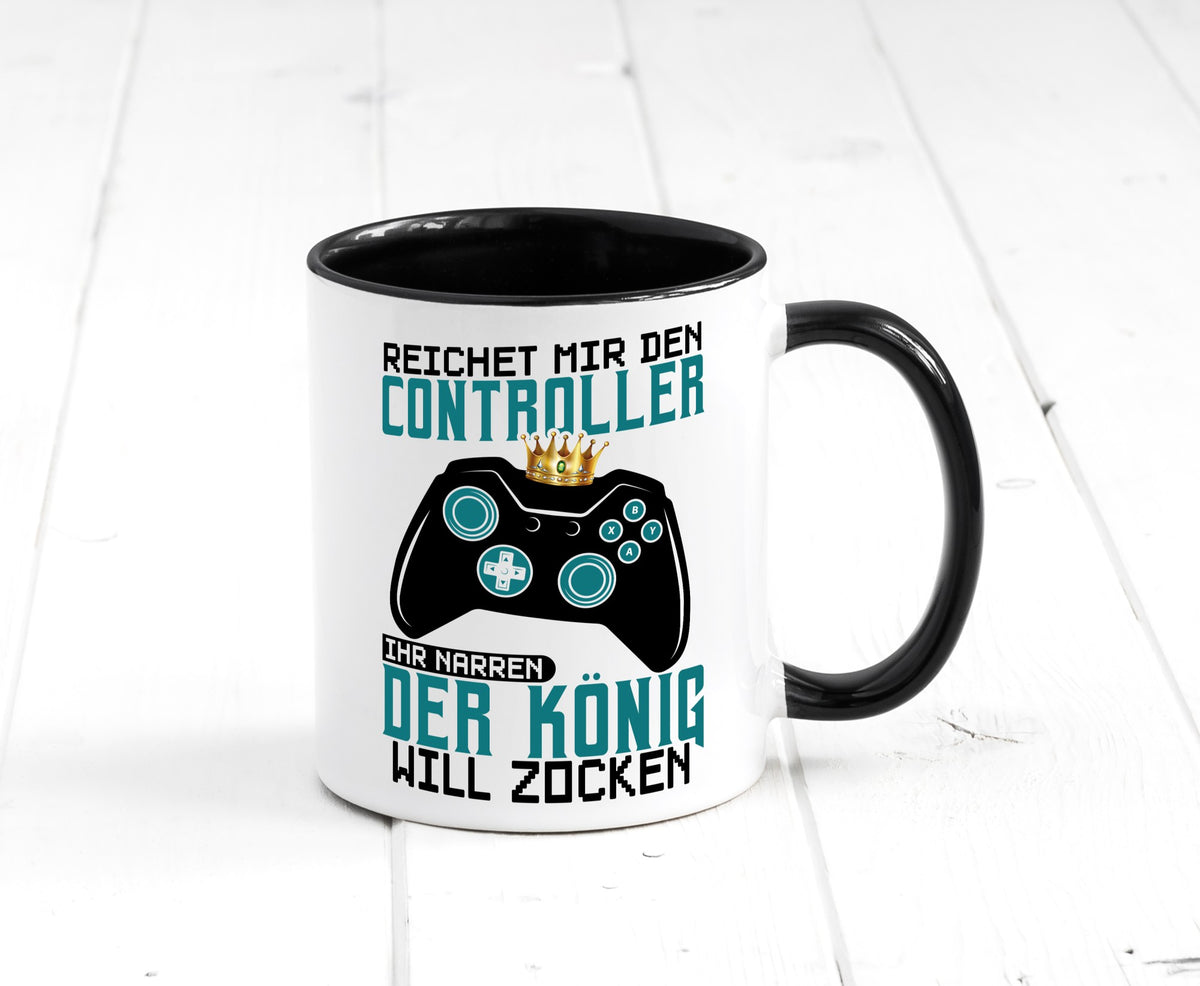 Der König will Zocken | Gamer lustiger Spruch Geschenk Humor Geschenkidee Tasse