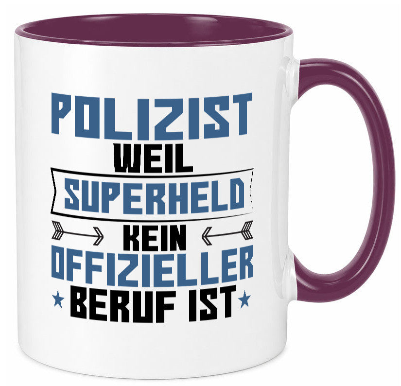 Superheld Polizist | Polizei lustiger Spruch Geschenk Humor Geschenkidee Tasse