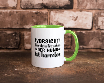 Vorsicht vor dem Frauchen | Hundebesitzerin Pfoten Geschenkidee Tierliebhaber Tasse