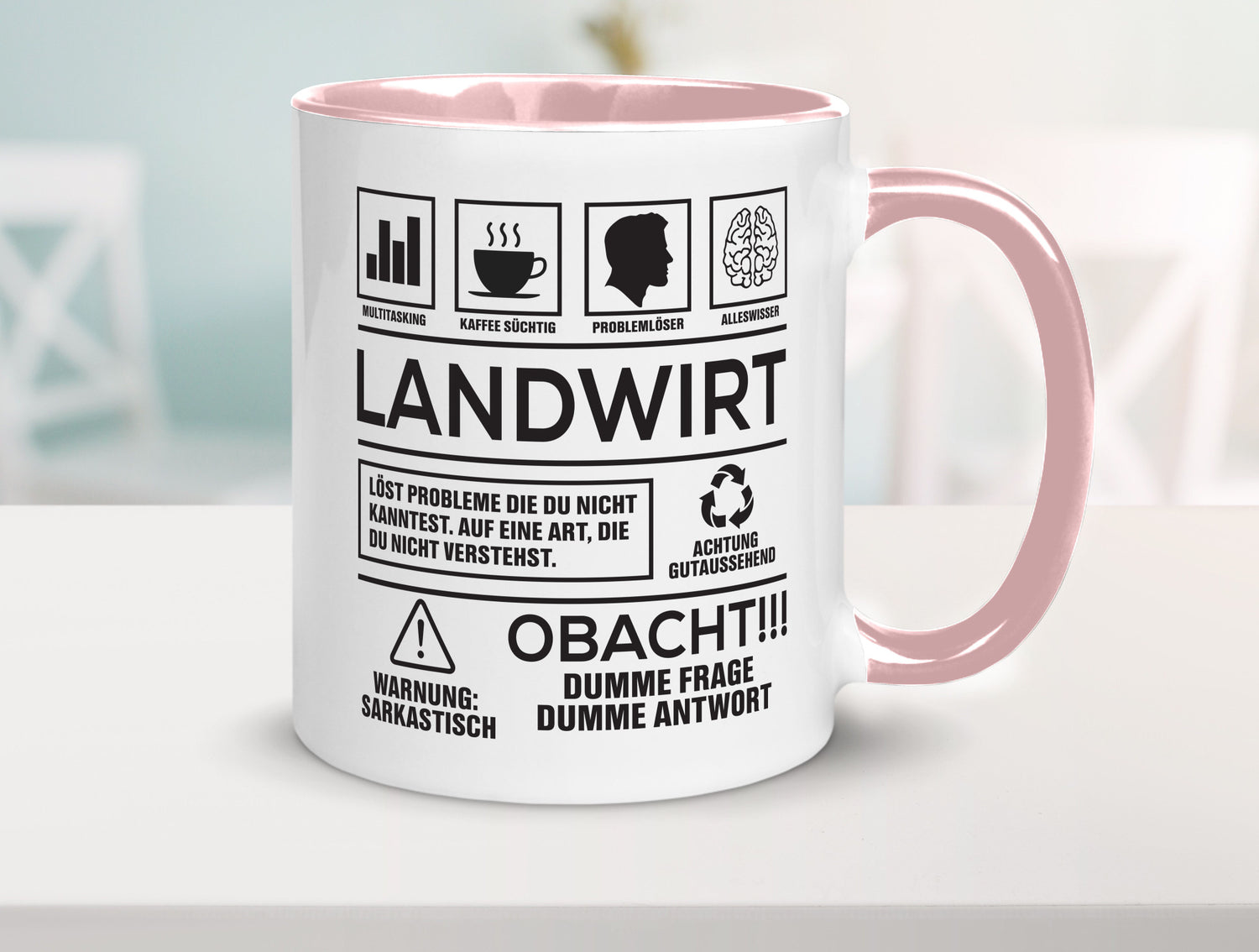 Achtung Probleme Landwirt | Bauer Landwirtschaft Geschenkidee Humor Tasse