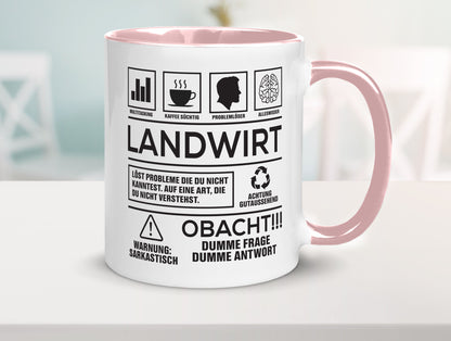 Achtung Probleme Landwirt | Bauer Landwirtschaft Geschenkidee Humor Tasse