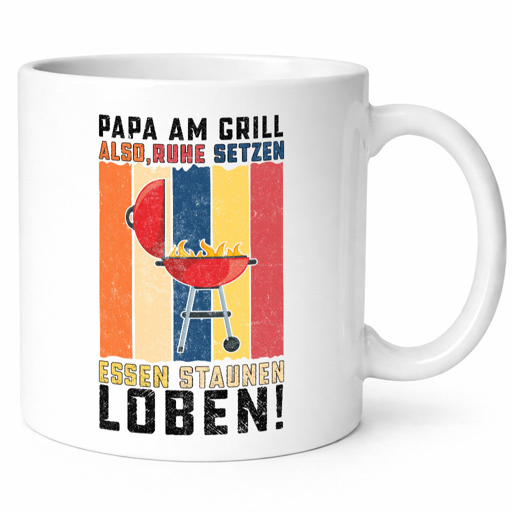 Papa am Grill | Grillmeister BBQ Grillabend v2 Geschenkidee Humor Tasse