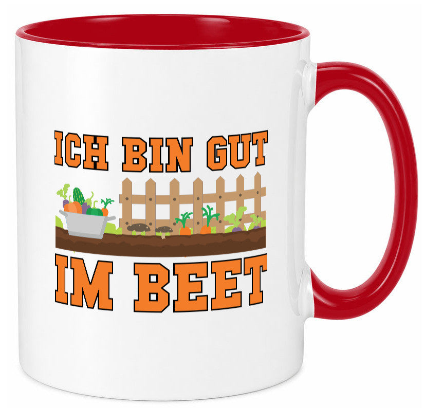 Gut im Beet | Gärtnern Pflanzen Zaun Gemüse Geschenk Humor Geschenkidee Tasse