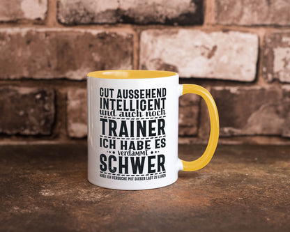 Gut aussehender Trainer |gestrichelte Linie | Punkte lustiger Spruch Geschenk