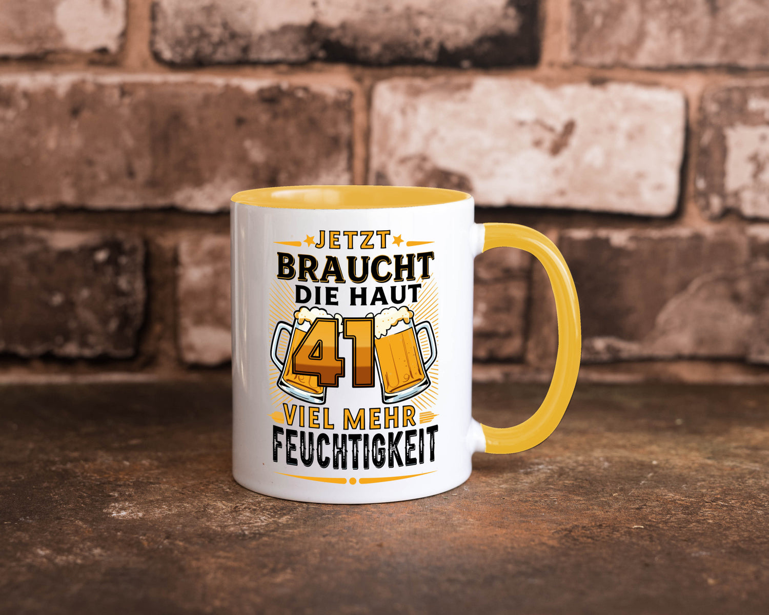 41 braucht die haut mehr Feuchtigkeit | 41. Geburtstag Geschenkidee Humor Tasse