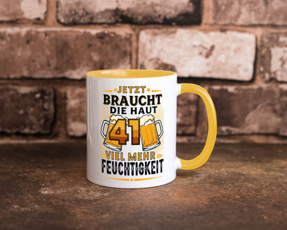 41 braucht die haut mehr Feuchtigkeit | 41. Geburtstag Geschenkidee Humor Tasse