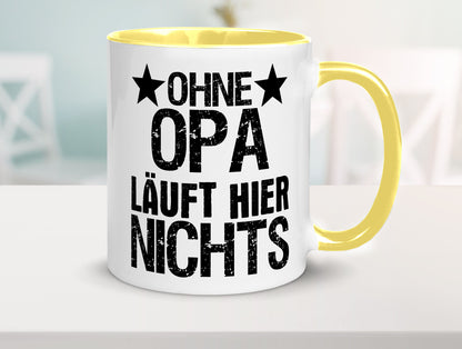 Ohne Opa läuft hier nichts | Sterne Geschenkidee Familie Humor Tasse