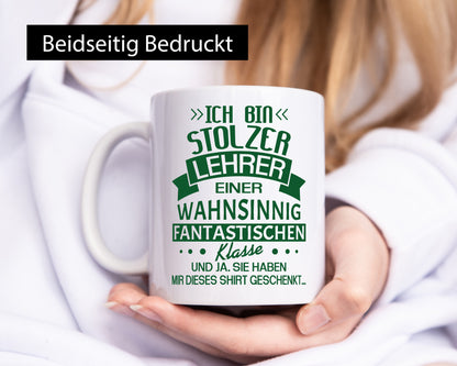 Stolzer Lehrer einer fantastischen Klasse | Pünktchen Humor Geschenkidee Tasse