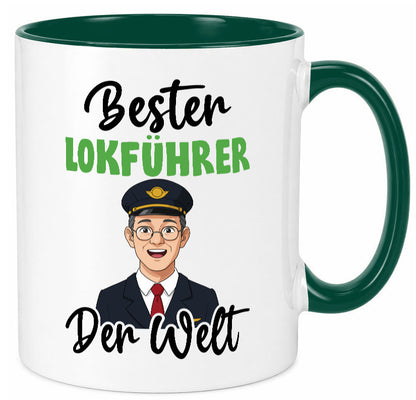 Bester Lokführer | Zug Beruf v2 Geschenkidee Arbeit Kollegen Büro Humor Tasse