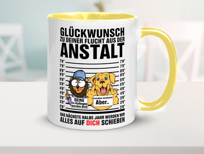 Glückwunsch zu deiner Flucht | Abschiedgeschenk v3 Geschenk Humor Geschenkidee