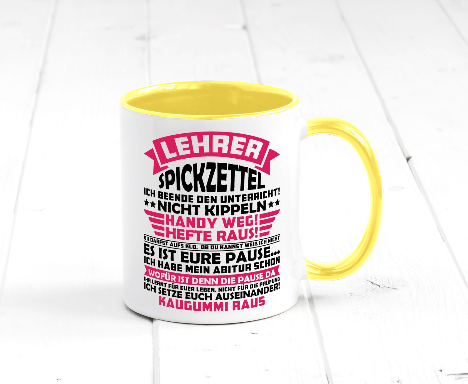 Lehrer Spickzettel | Beruf Tasse lustiger Spruch vl8 Geschenkidee Arbeit