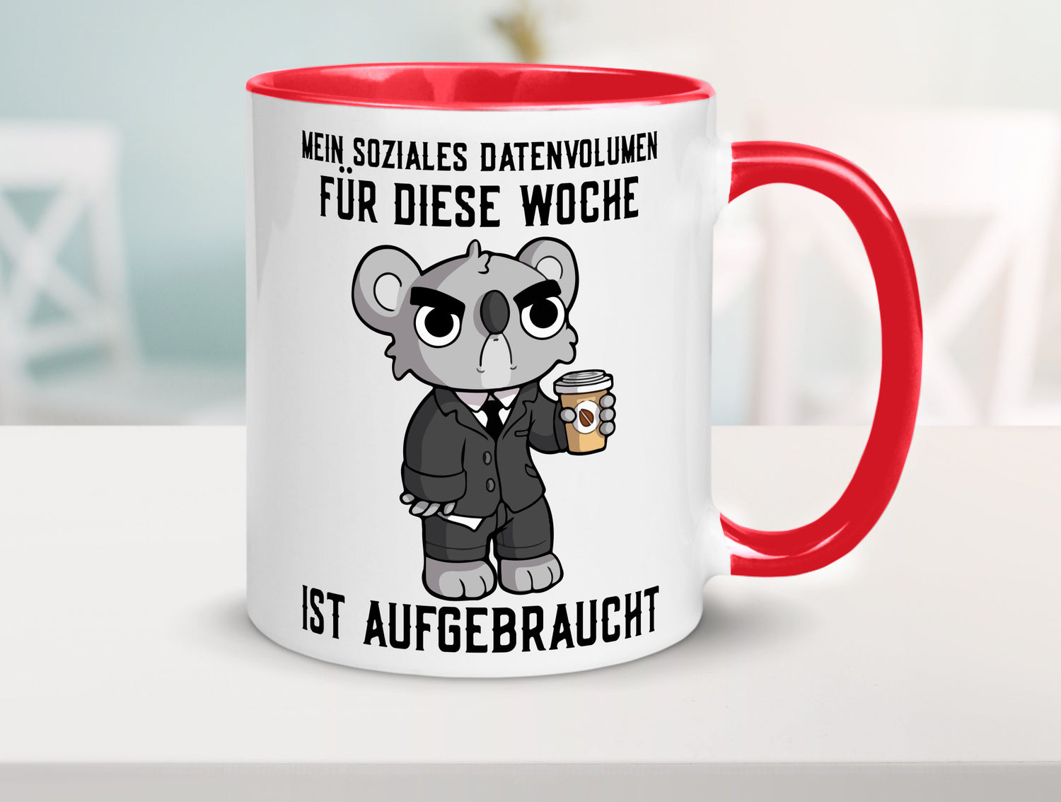 Soziales Datenvolumen | wütender Bär Einzelgänger Nerd Geschenkidee Humor Tasse