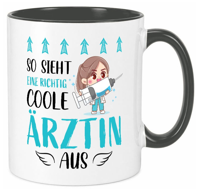 So sieht eine richtig Coole Ã„rztin aus | Krankenhaus Geschenk Humor Tasse