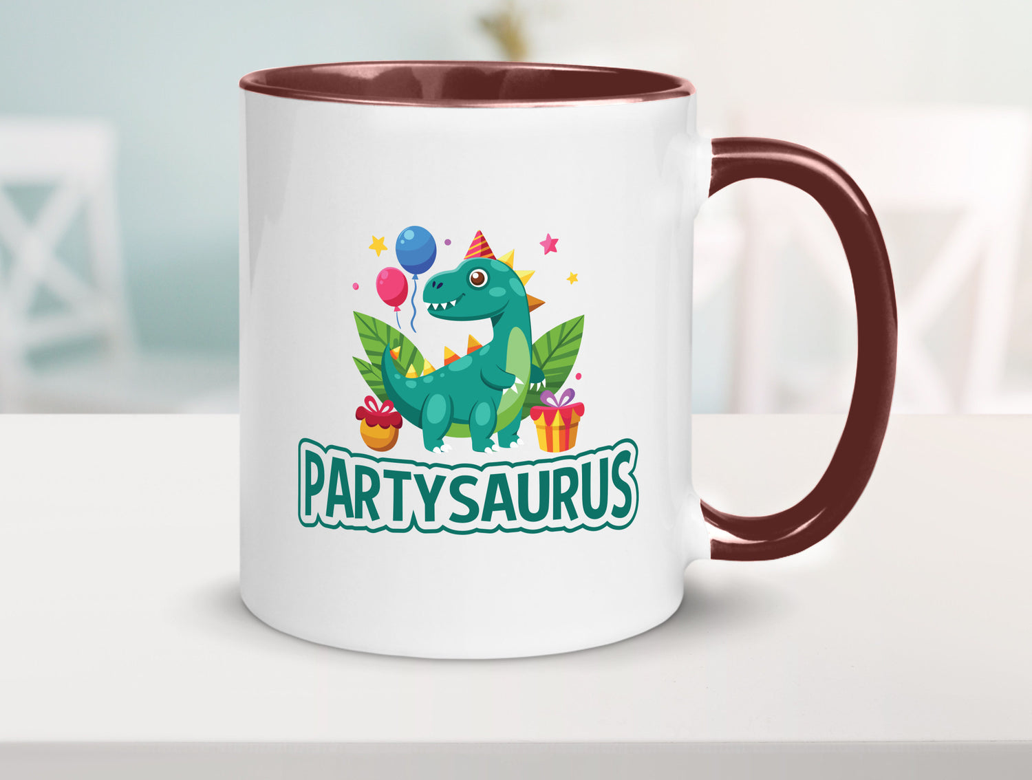 Partysaurus | Geburtstag Dinosaurier Luftballon Geschenkidee Humor Tasse