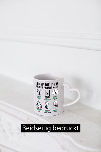 Dinge die ich in meiner Freizeit mache | Angler Angeln Humor Geschenkidee Tasse