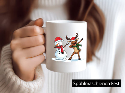 Dabbing Schneeman Rentier | Weihnachten v2 lustig Tierliebhaber Humor Geschenk