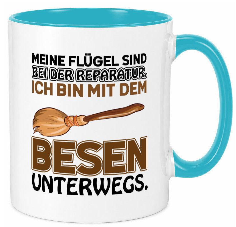 Flügel Reperatur lustig Humor Geschenkidee Geschenk Tasse