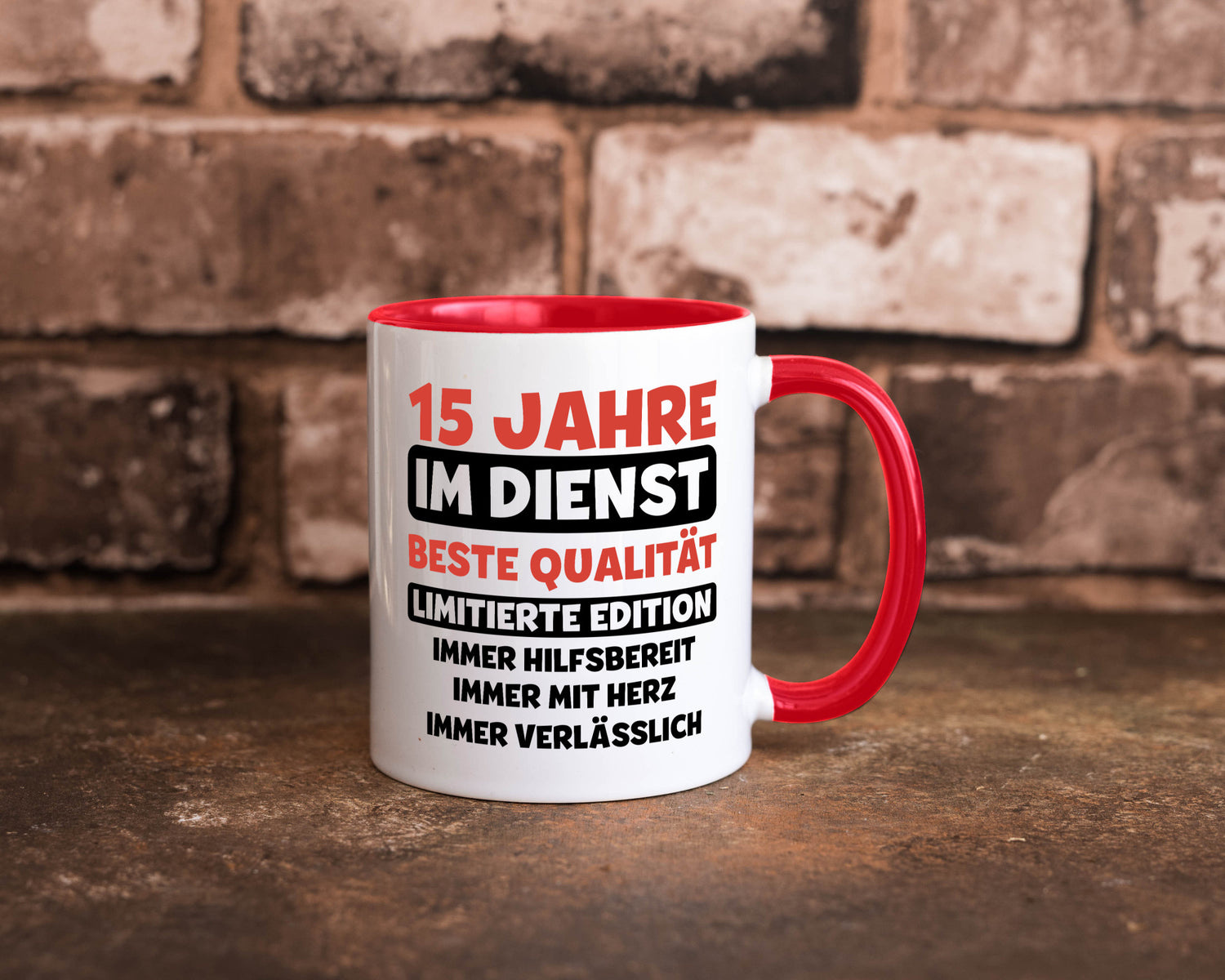 15 Jahre im Dienst | Jubiläum Arbeit v3 lustig Kollegen Büro Geschenk Tasse