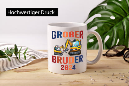 Großer Bruder | Bagger Geschwister Humor Geschenkidee Tasse