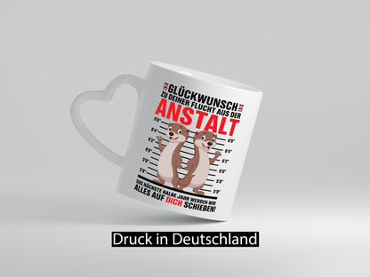 Glückwunch zur Flucht | Jobwechsel Arbeitskollegen Geschenk Arbeit Kollegen