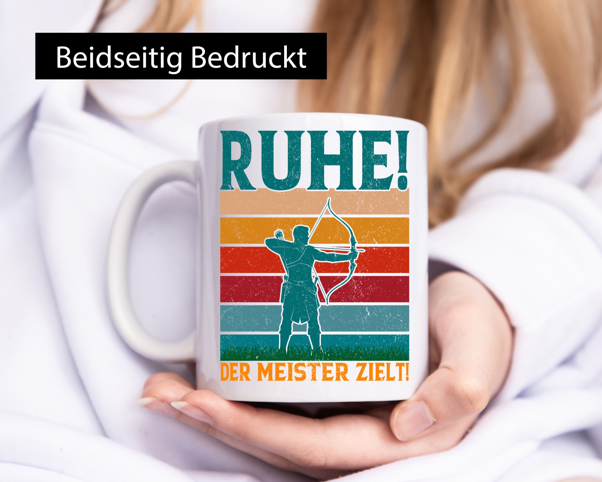 Ruhe der Meister Zielt | Bogenschießen Bogenschütze Geschenkidee Humor Tasse
