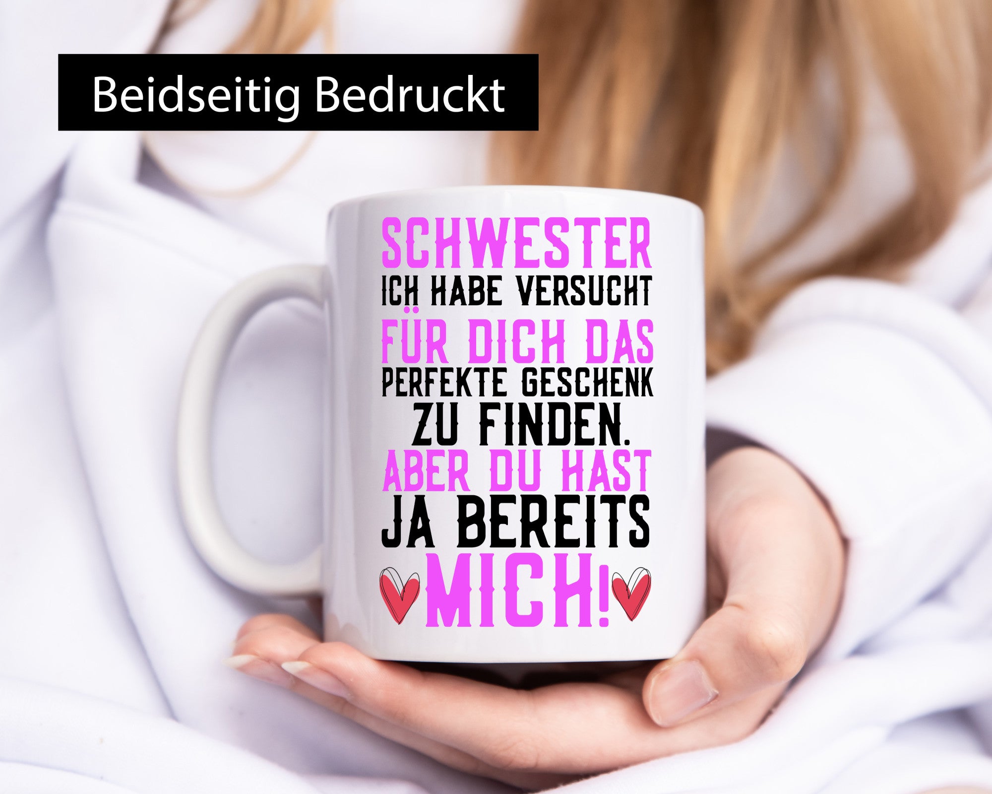 Beste Schwester | Herzen Humor Liebe Verbundenheit Geschenk Geschenkidee