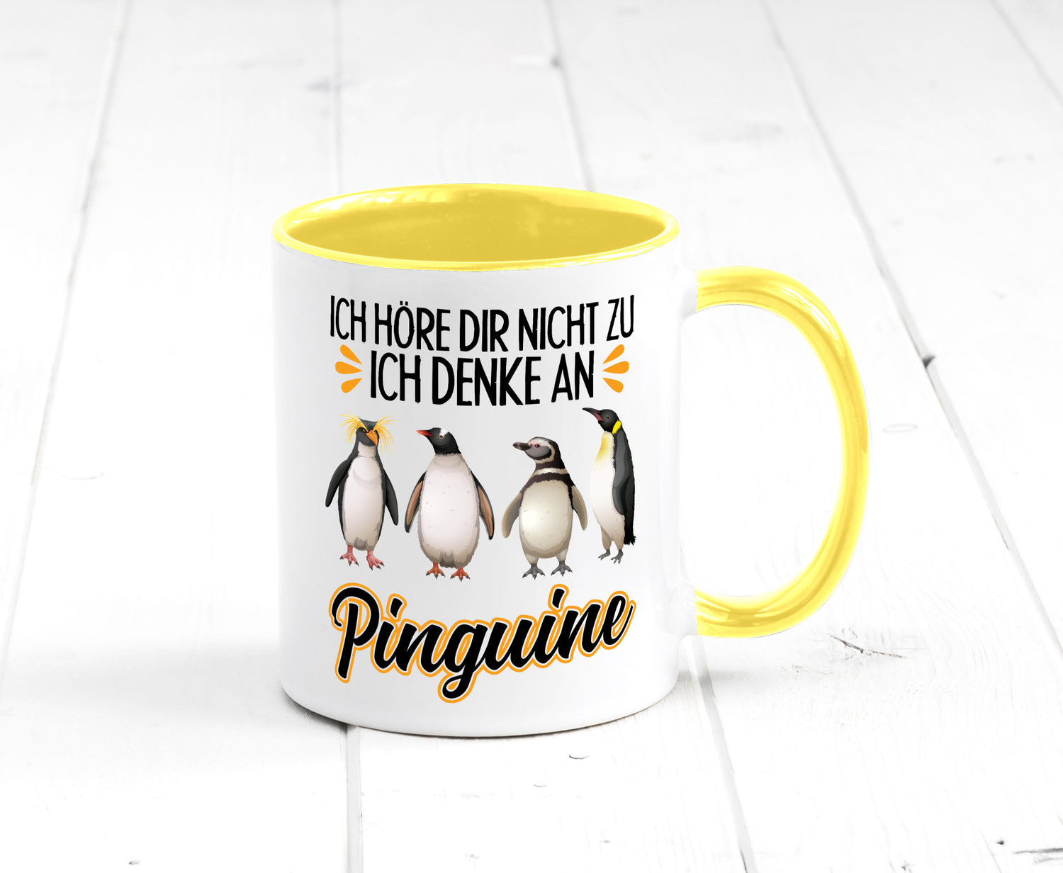 Ich denke an Pinguine Geschenkidee Humor Tasse
