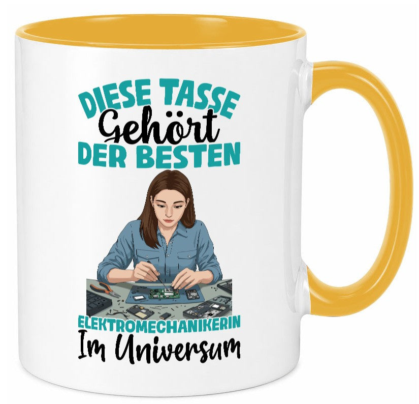 Im Universum: Elektromechanikerin | Mechanikerin lustig Humor Geschenkidee Tasse