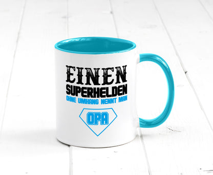 Superheld Opa Geschenk Familie Geschenkidee lustiger Spruch Tasse