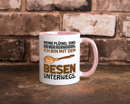 Flügel Reperatur lustig Humor Geschenkidee Geschenk Tasse
