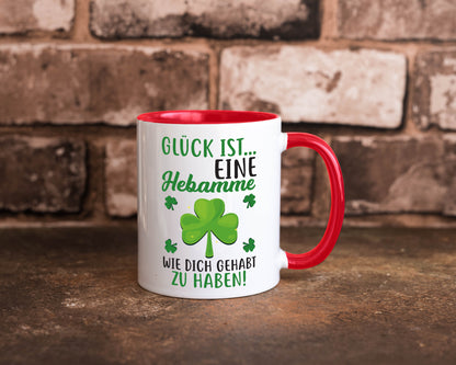 Hebamme Dankeschön | Dankes Tasse Kleeblätter Glück Humor Geschenkidee