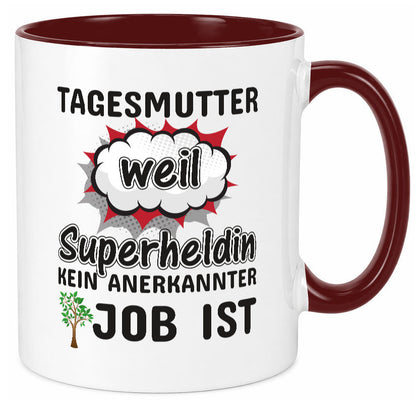 Tagesmutter Superheldin | Beruf Tasse Kinderzeichnung Geschenkidee Familie Humor