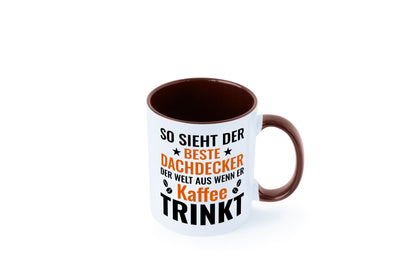 Kaffee trinkt: Dachdecker | Dachbau Hausbau lustig Humor Geschenkidee Geschenk