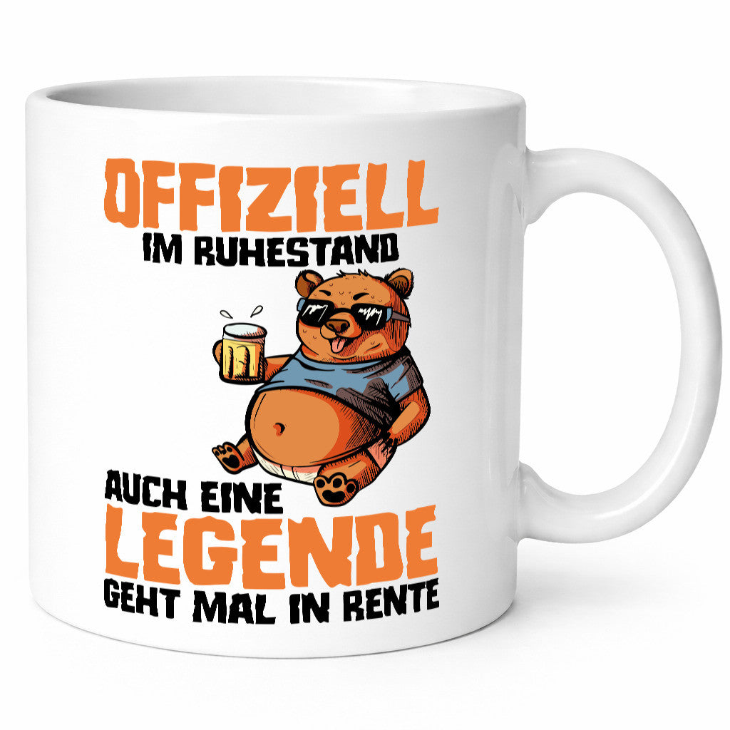 Offiziel im Ruhestand | Bär Rentner Rente lustig Jubiläum Geschenk Tasse
