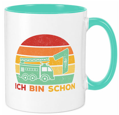 7. geburtstag | Feuerwehrauto 7 Jahre Feuerwehr Geschenk Geschenkidee lustiger Tasse