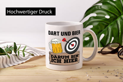 Dart und Bier darum bin ich hier | Party Geschenk Humor Geschenkidee lustiger
