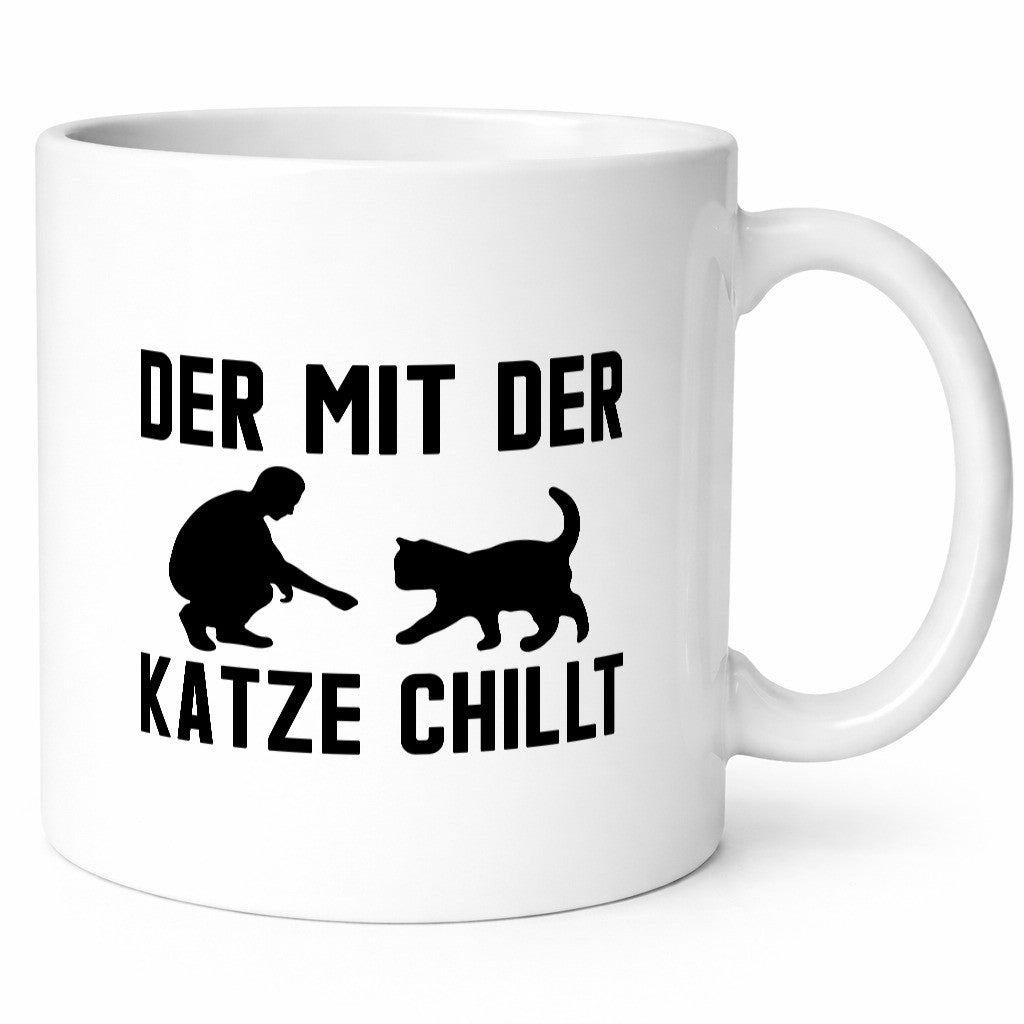 Mit der Katze | Chillen Katzenliebhaber Tierfreund lustiger Spruch Geschenk