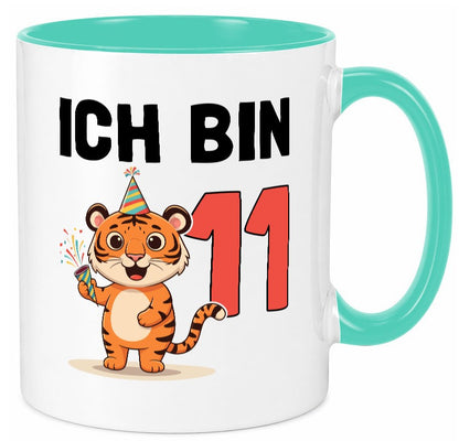 11. Geburtstag | 11 Jahre Tiger lustig Geschenkidee Geschenk Tasse