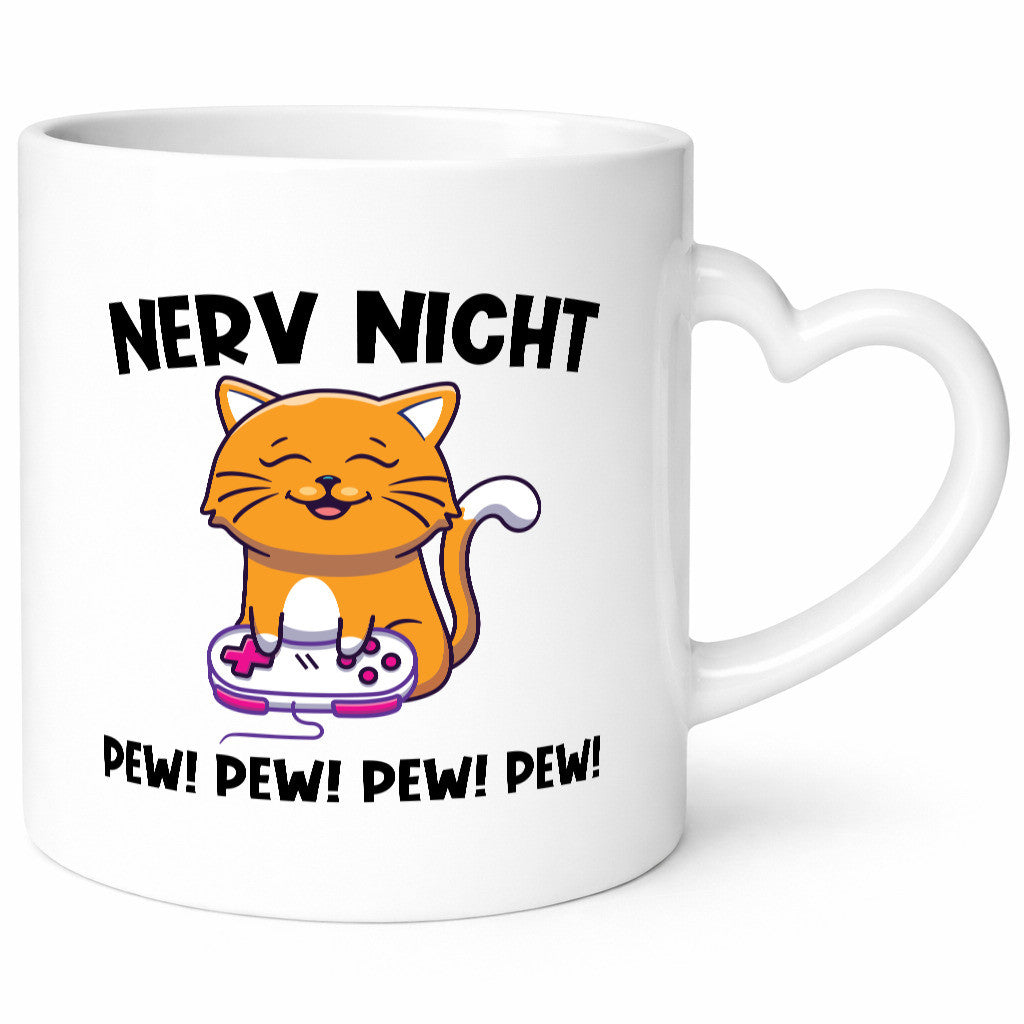 Nerv nicht pew | Katze Zocken Gamer Humor Tierliebhaber Geschenkidee Tasse