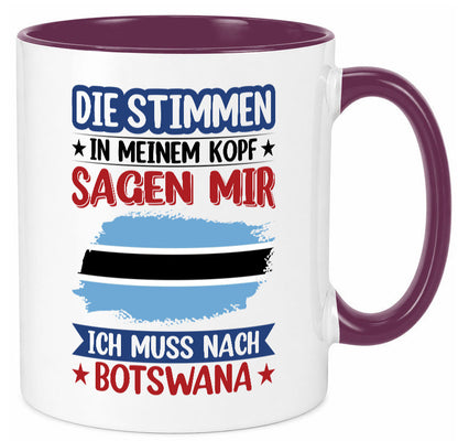 Botswana | Urlaub Stimmen in meinem Kopf Traumland Geschenkidee Humor Tasse