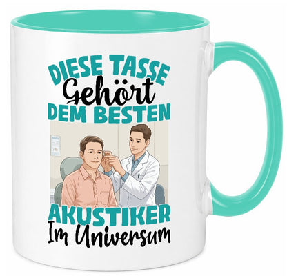 Im Universum: Akustiker | Akustik Hörgeräteakustik Geschenk Humor Geschenkidee Tasse