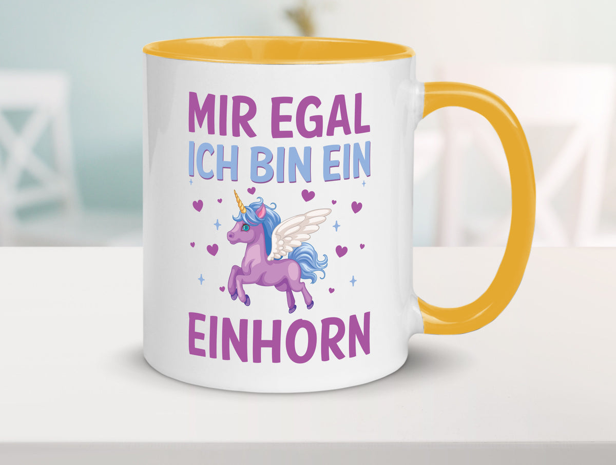Mir egal, ich bin ein Einhorn| Herzen Geschenkidee Humor Tasse