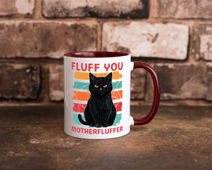 Fluff you Motherfluffer | Schwarze Katze Böse Humor Tierliebhaber Geschenkidee