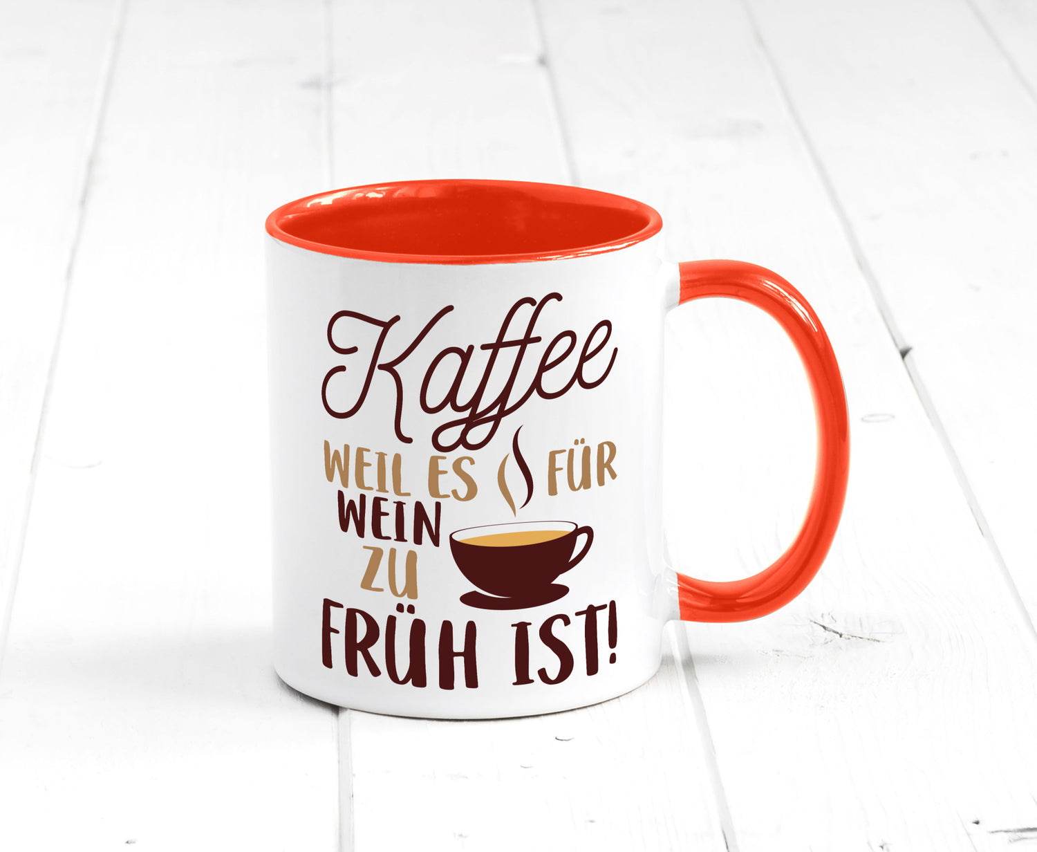Weil es für Wein zu früh ist | Kaffeetrinker Herzschlag Humor Geschenkidee Tasse