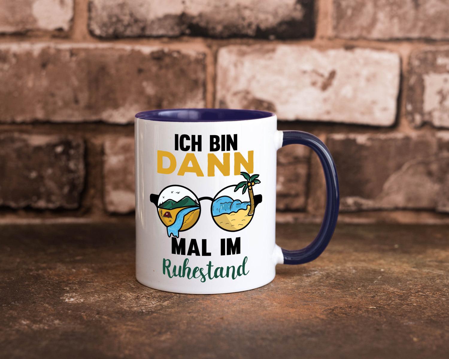 Bin dann mal im Ruhestand | Sonnenbrille Palme Meer lustig Jubiläum Geschenk