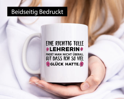 Richtig tolle Lehrerin | Spruch Tasse Glück Schule lustig Humor Geschenkidee