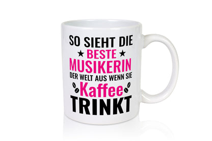 Kaffee trinkt: Musikerin | Musik Musikantin Humor Geschenkidee Tasse