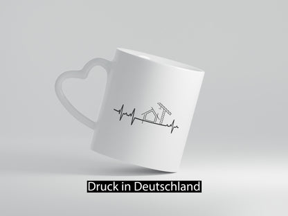 Architekt Herzschlag | Motiv Architektur Haus Bau Geschenkidee Humor Tasse